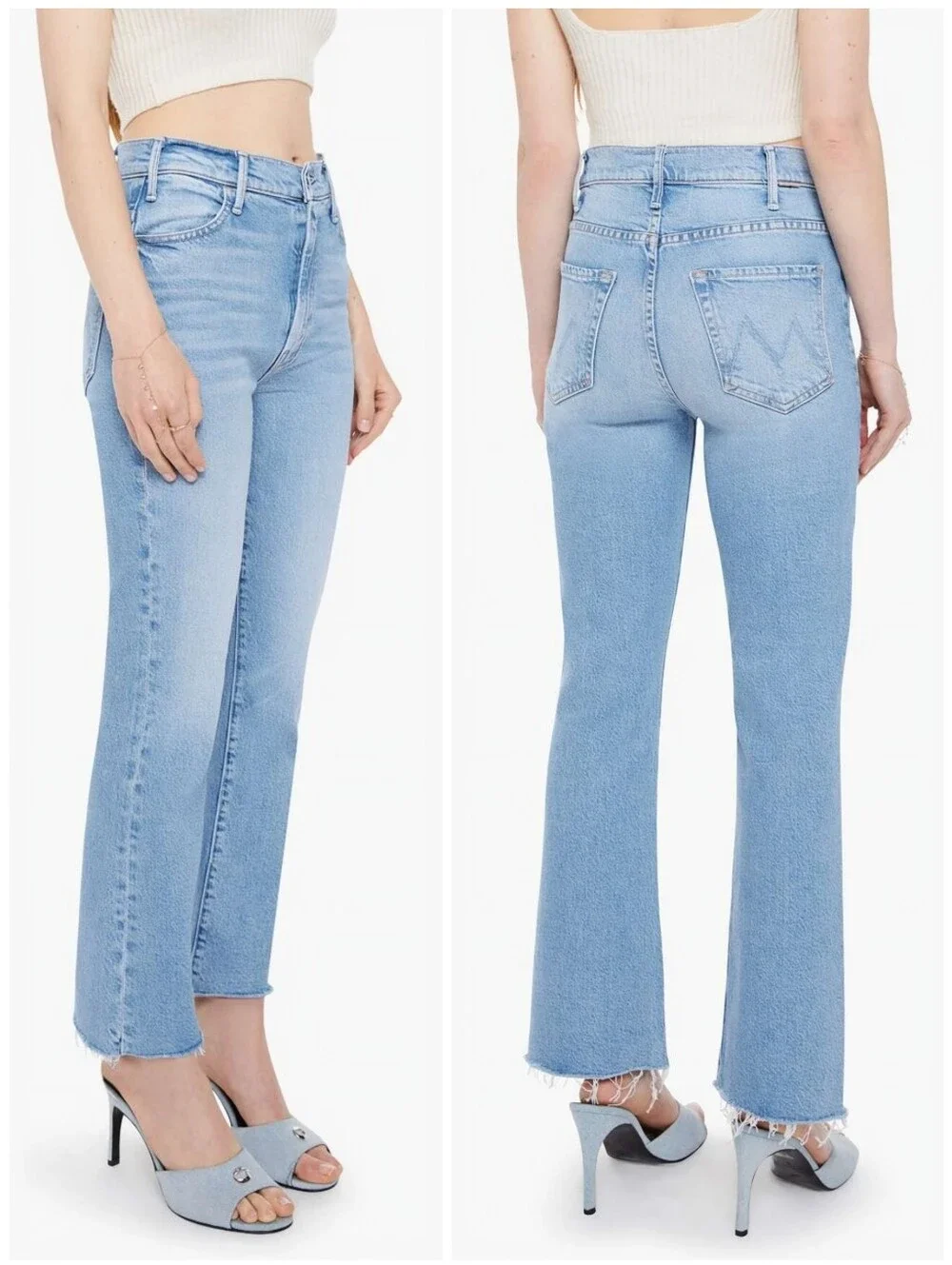 MOTHER Hustler Ankle Fray Light Wash Jeans, 24